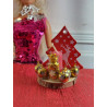 1: 6 poupées Barbie. Centre de table avec de vraies bougies et boules assorties. NOËL n1