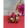 1:6 Barbie dolls. Centerpiece with real candles and matching balls. CHRISTMAS n2