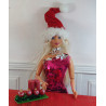 1:6 Barbie dolls. Centerpiece with real candles and matching balls. CHRISTMAS n3