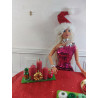 1:6 Barbie dolls. Centerpiece with real candles and matching balls. CHRISTMAS n4