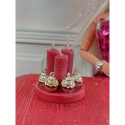 1: 6 poupées Barbie. Centre de table avec de vraies bougies et boules assorties. NOËL n5