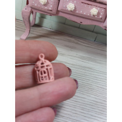 Dollhouse 1:12. Decorative mini cage.PINK