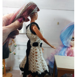 Dolls 1:6. Barbie. Black and white dress