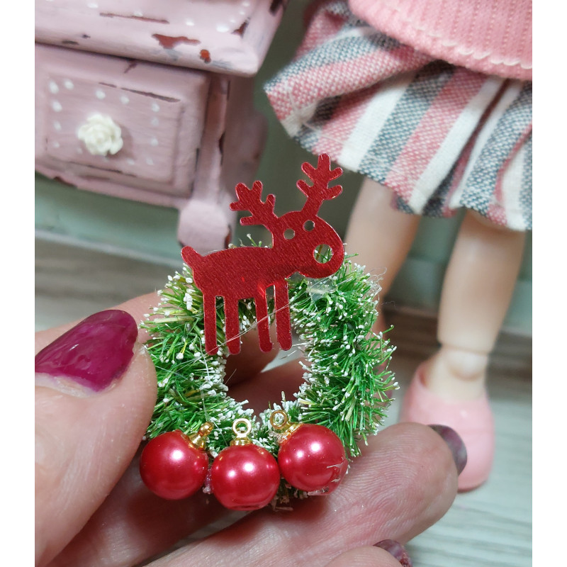 Dollhouses 1:12.Mini CHRISTMAS wreath