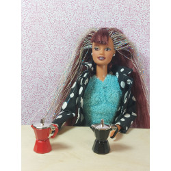 1:6 Barbie dolls. Italian coffee maker. BLACK