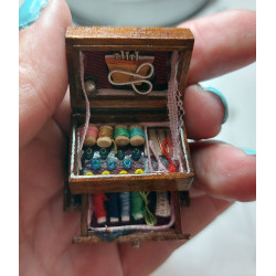 Dollhouse 1:12. Sewing box with drawer