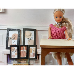 Dolls 1:6. Barbie. Lot of 5 minimalist paintings