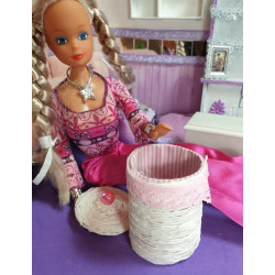Miniature dolls 1:6. Barbie or Blythe. Clothes basket