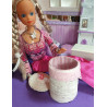 Miniature dolls 1:6. Barbie or Blythe. Clothes basket