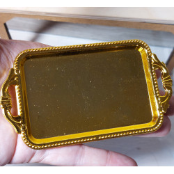 Barbie scale. Large golden tray