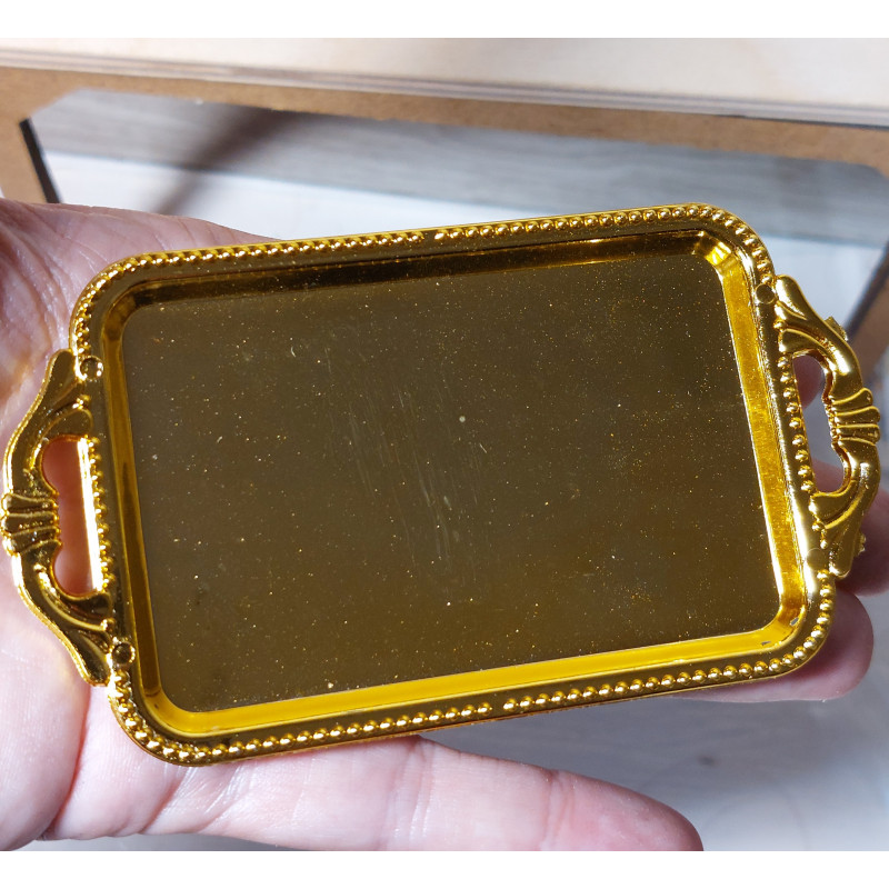 Barbie scale. Large golden tray