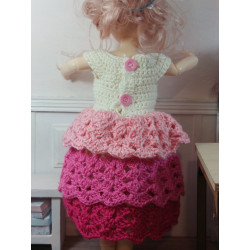 Dolls 1:6. Crochet dress with ruffles