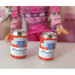 Nines 1:6 .Barbie. Lot 2 llaunes de cervesa. .BUDWEISER