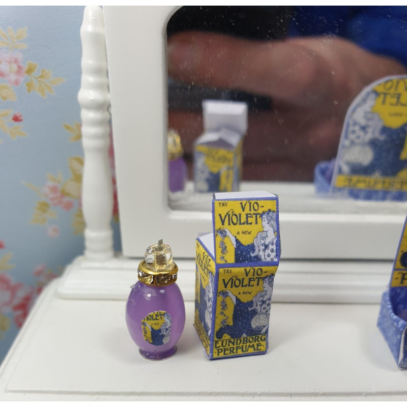 1:12 doll house. Miniature perfume with box.VIOLET