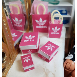 1:12 doll house. Gift boxes and bags set. ADIDAS