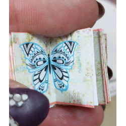 Dollhouse 1:12. Lot 4 books with BUTTERFLIES illustrations.