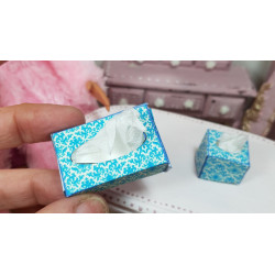 Dolls 1:6 Set tissue boxes BLUE