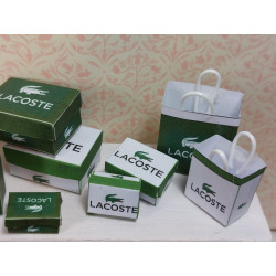 1:12 doll house. Gift boxes and bags set.  LACOSTE