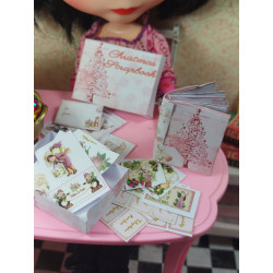 1:6 scale dolls.Barbie. scrap diary. PINK CHRISTMAS