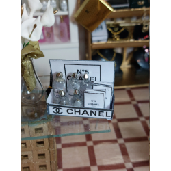 1:12 doll house. Exhibitor with perfume bottles and boxes. chanel