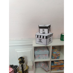 1:12 doll house. Hexagon boxes set. chanel