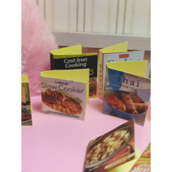 1:6 dolls. COOKING BOOKS covers.