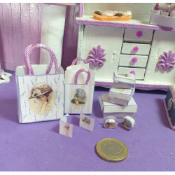 1:6 .Barbie dolls. Gift boxes and bags set. LAVANDA