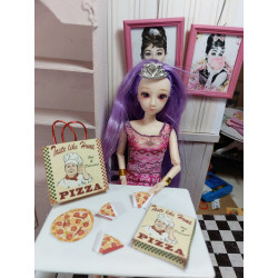 Dolls 1:6 Set for PIZZAS. with individual portions