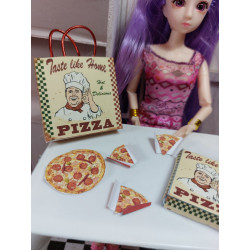 Dolls 1:6 Set for PIZZAS. with individual portions