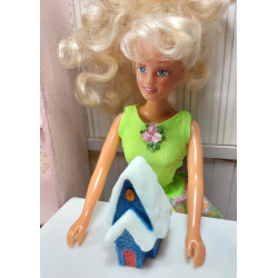 Muñecas 1:6 Barbie.  Casa navideña decorativa. AZUL