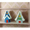 1:6 Barbie dolls. Decorative Christmas house. BLUE