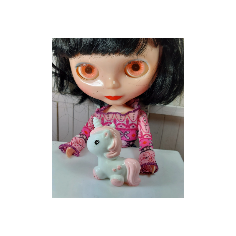 1:6 Blythe dolls. Ceramic pink unicorn