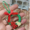 1:6 dolls. Blyth. Christmas wreath made with raffia.