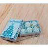 Dollhouse 1:12. Box with 6 CHRISTMAS balls of 6 mm. White.