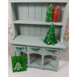 1:12 doll houses. Small painting Christmas tree