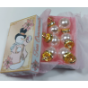 Scale 1:12. Box with 6 CHRISTMAS balls of 6 mm. roses. Deluxe