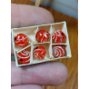 Dollhouses 1:12. Box with 6 CHRISTMAS balls of 6 mm. Multicolored