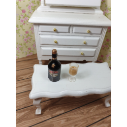 Dollhouses scale 1:12. Liquor bottle with glass