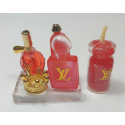 Miniatures 1:12. Conjunt perfum tocador de luxe. VERMELL