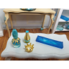 1:12 miniatures. Luxury vanity set. BLUE.