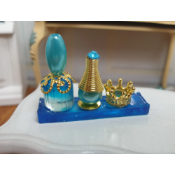 1:12 miniatures. Luxury vanity set. BLUE.