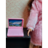 1:6 barbie, bjd, blythe dolls. Pink laptop. Computer