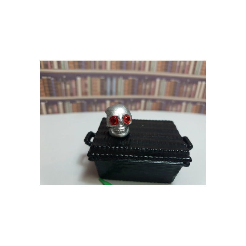 Miniatures 1:12. WITCHES. MAGIC. Skull with red glowing eyes