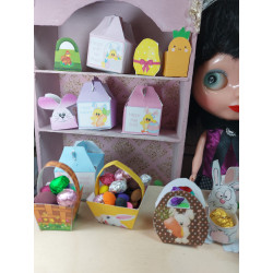 Dolls 1:6. Blythe. Large assortment of baskets and boxes. EASTER
