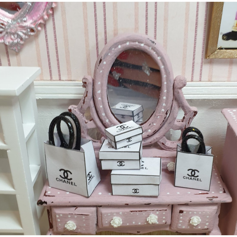 1:12 doll house. Gift boxes and bags set. CHANEL