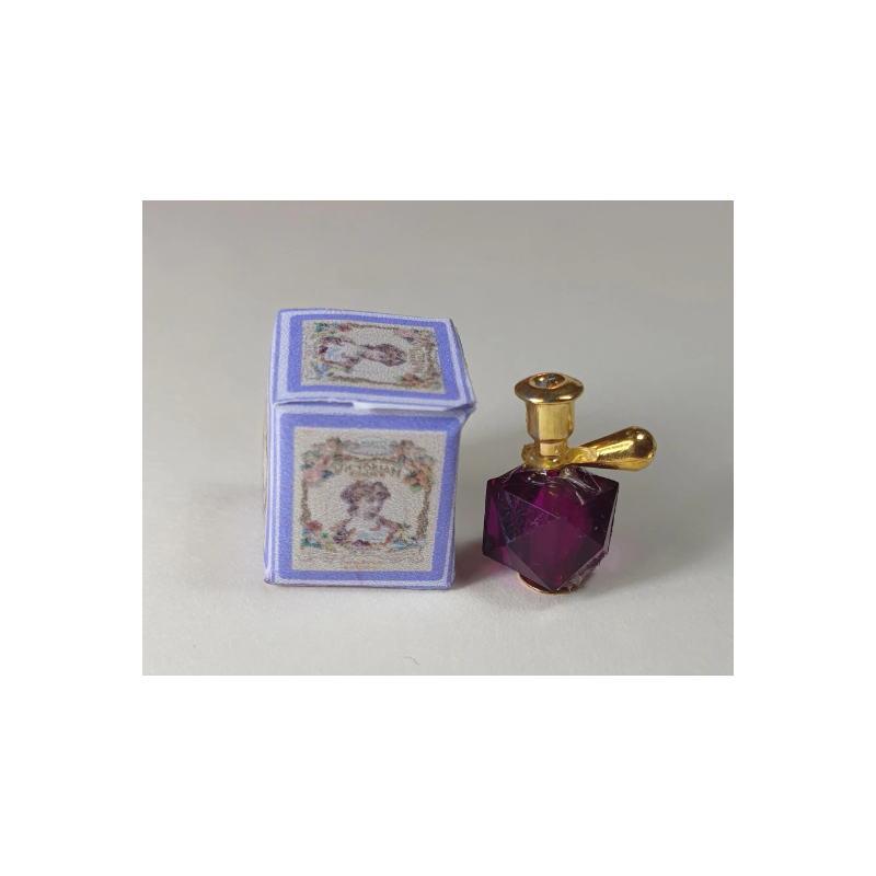 1:12 doll house. Miniature perfume with box. VIOLET