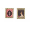Casa de muñecas 1:12. Lote 2 cuadros de retratos victorianos.