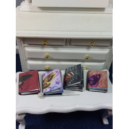 Dollhouse 1:12. Lot 4 books with GOTHIC illustrations.