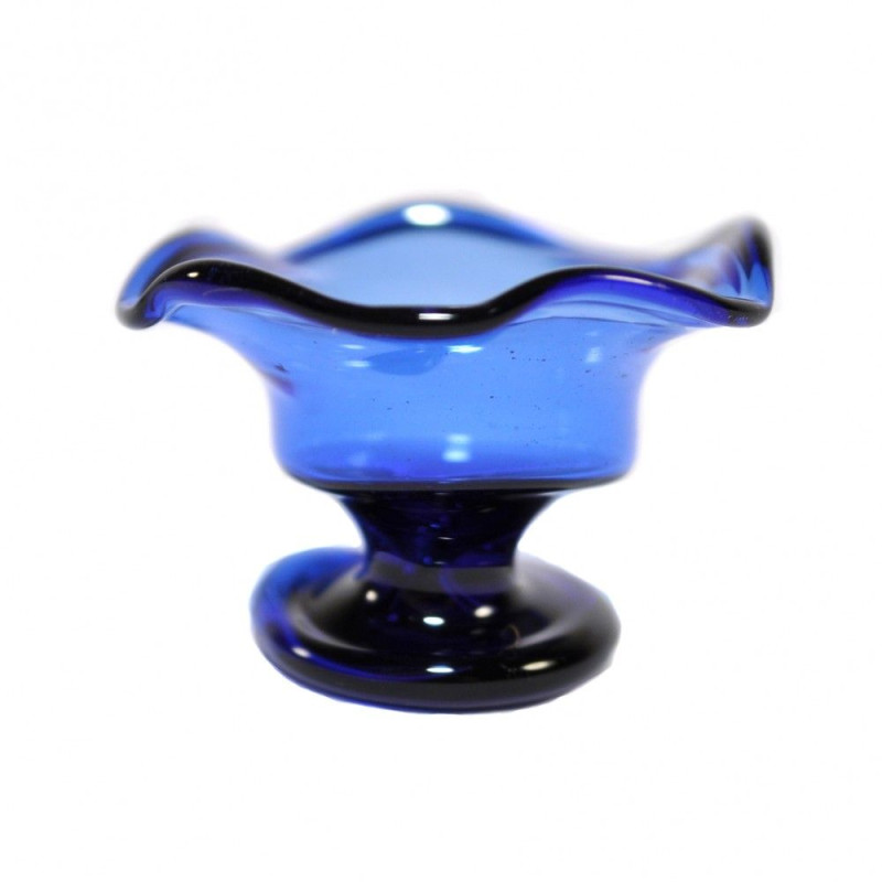 Dollhouse 1:12 Glass fruit bowl. BLUE