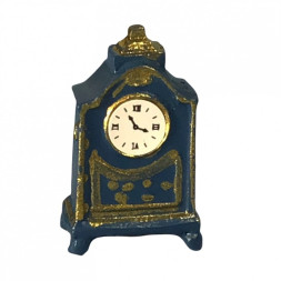 Dollhouse 1:12. Table clock. Blue